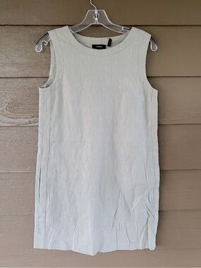 Theory Summer/Spring Sleeveless Gray Linen Shift Dress -Sz 4